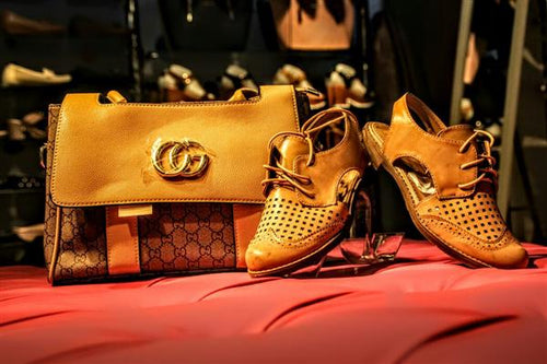 Handbag with stylish shoes