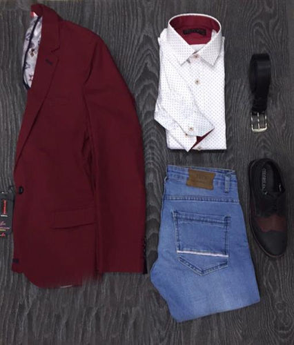 Jacket with shirt with trouser and shoes