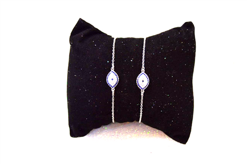 Silver bracelets decorated with strass